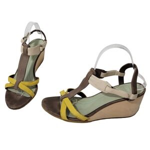Camper Laura Wood Wedge Sandals 21624 Multicolor Ankle Strap Size EU 41 US 10